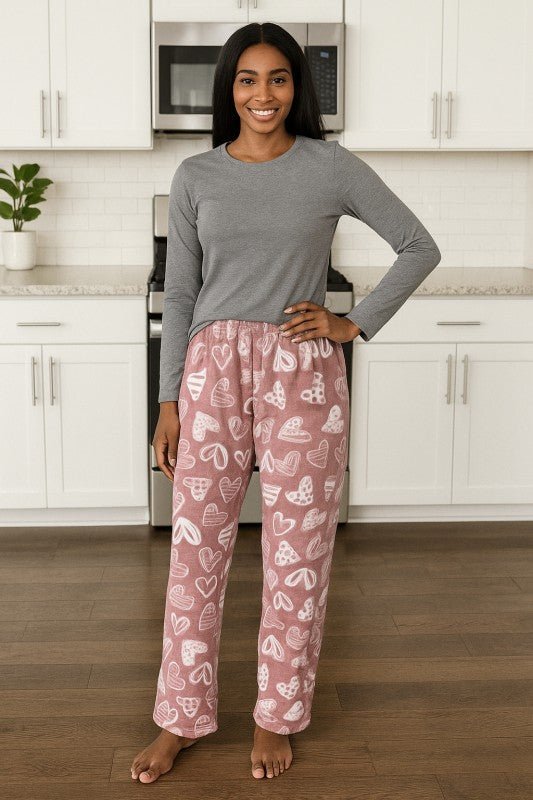 FLEECE PAJAMA PRINT PANTS
