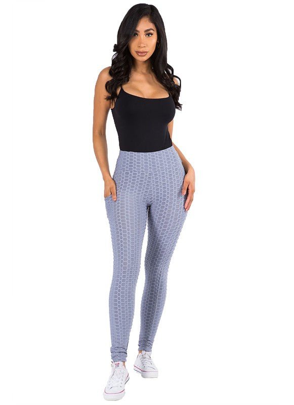 Solid textured BUTT LIFTED leggings