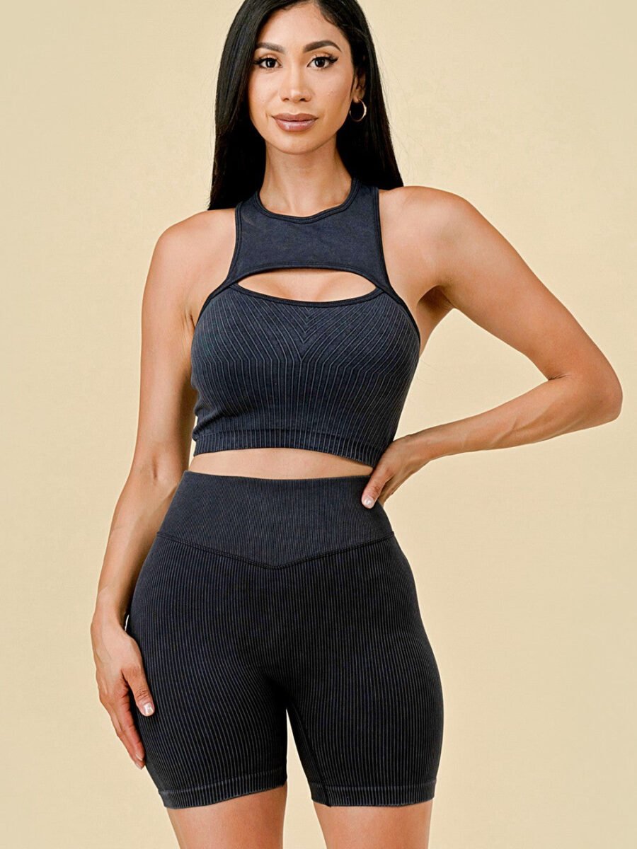 Cutout Two-Piece Activewear short  Set